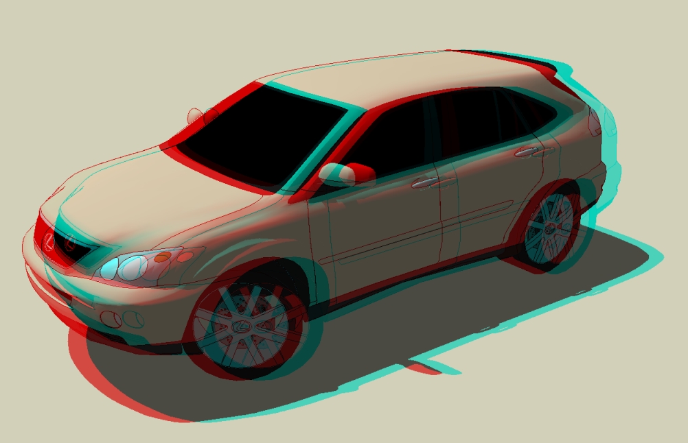 anaglyph - 3D - car Lexus