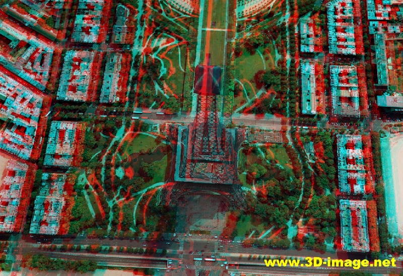 3D image - anaglyph - Paris - Tour Eiffel