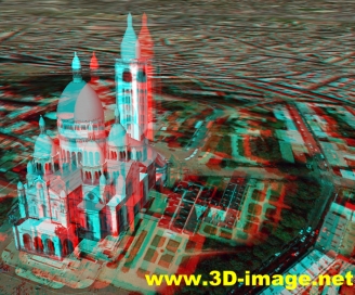 3D-image-anaglyph-Sacr-Coeur-Basilica-Paris