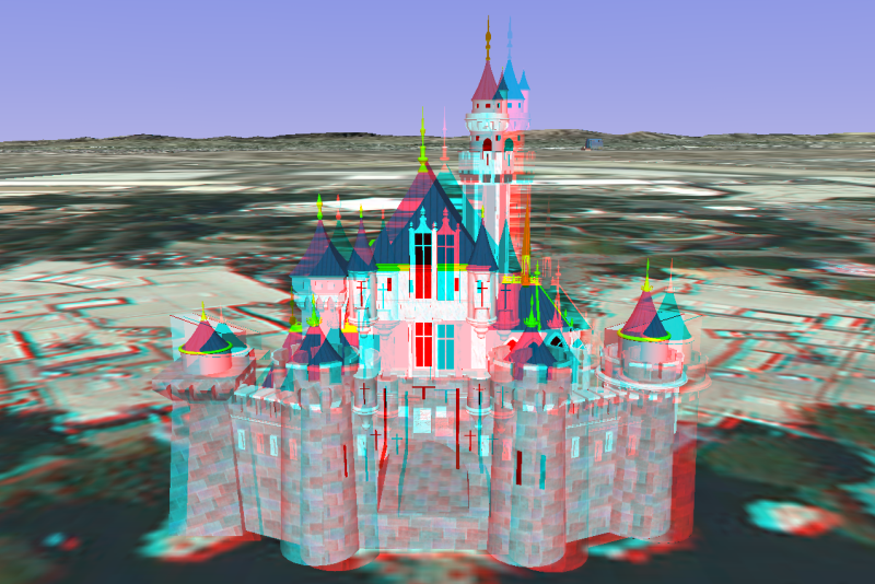 Anaglyph Disneyland Sleeping Beauty Castle