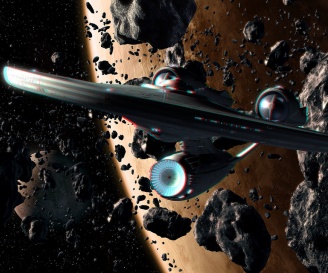 3D image anaglyph Enterprise - Star Trek