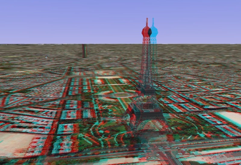 3D image - anaglyph - Paris - Tour Eiffel