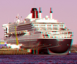 3D image anaglyph Queen Mary 2
